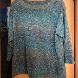 Like new  1X green knit sweater